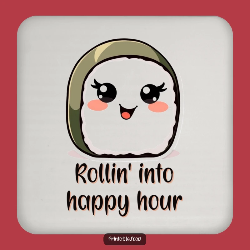 Funny Sushi Roll Coasters: Protect Surfaces with Joyful Character