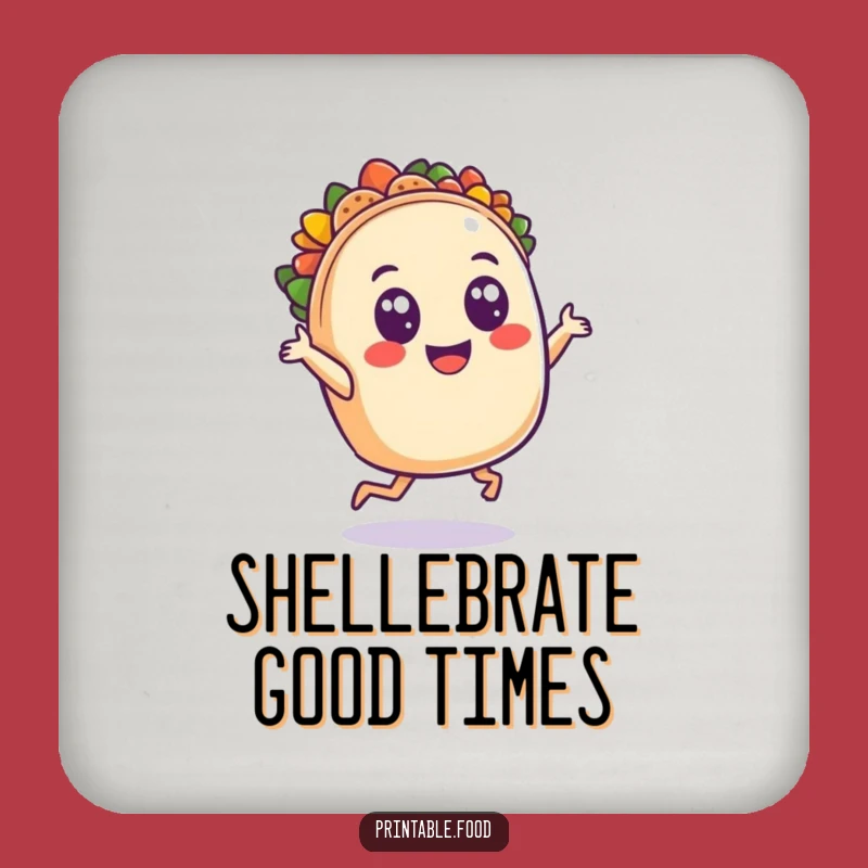 Funny Taco Dancing Coaster: Protect Surfaces with Party Flair, A Fiesta Table Accent