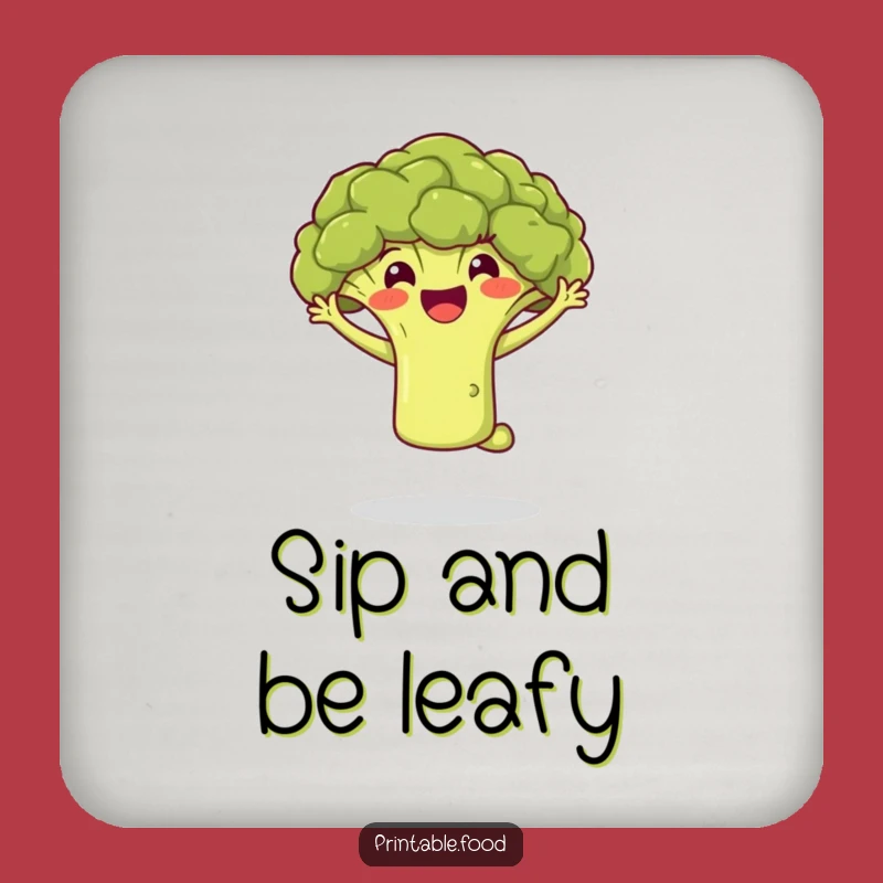 Funny Broccoli Jumping Coaster: Protect Your Surfaces with Veggie Fun, A Cheerful Table Accent