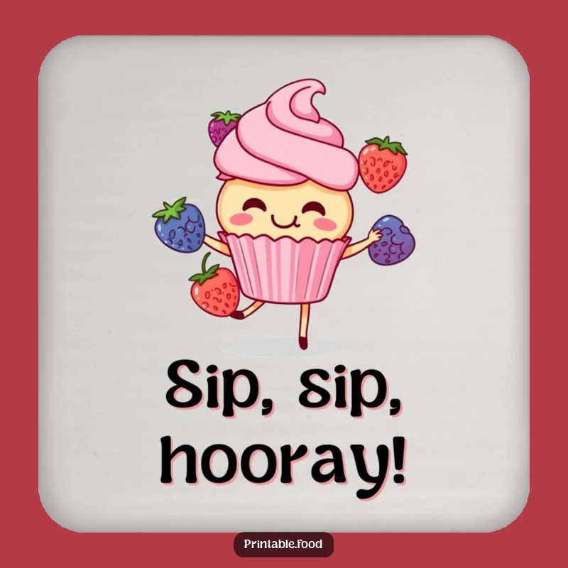 Funny Giggling Cupcake Coaster: Protect Surfaces with Sweetness - Gift