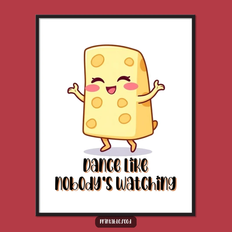Funny Cheese Wedge Jig Poster: Lively Art for Your Walls