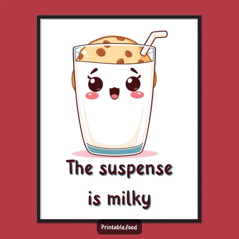 Funny Cookie Milk Surprise Poster: Hilarious Art for Your Wall - Gift Idea
