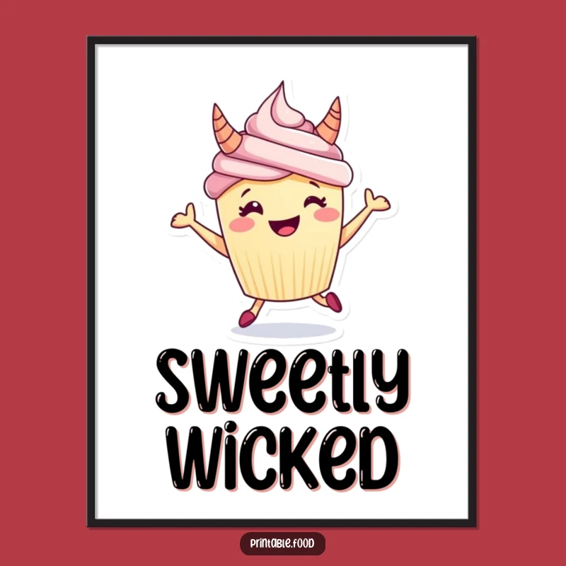 Funny Cupcake Horns Poster: Brighten Your Walls with Whimsical, Hilarious Art, Perfect Gift!