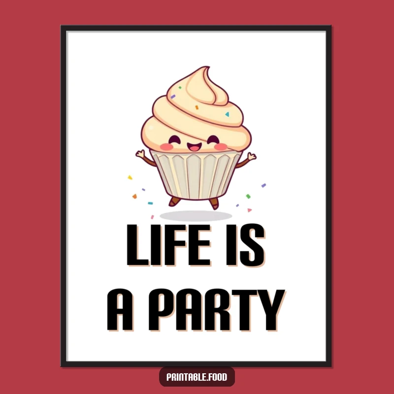Funny Cupcake Sprinkle Spin Poster - Vibrant, Hilarious Wall Art for a Cheerful Space