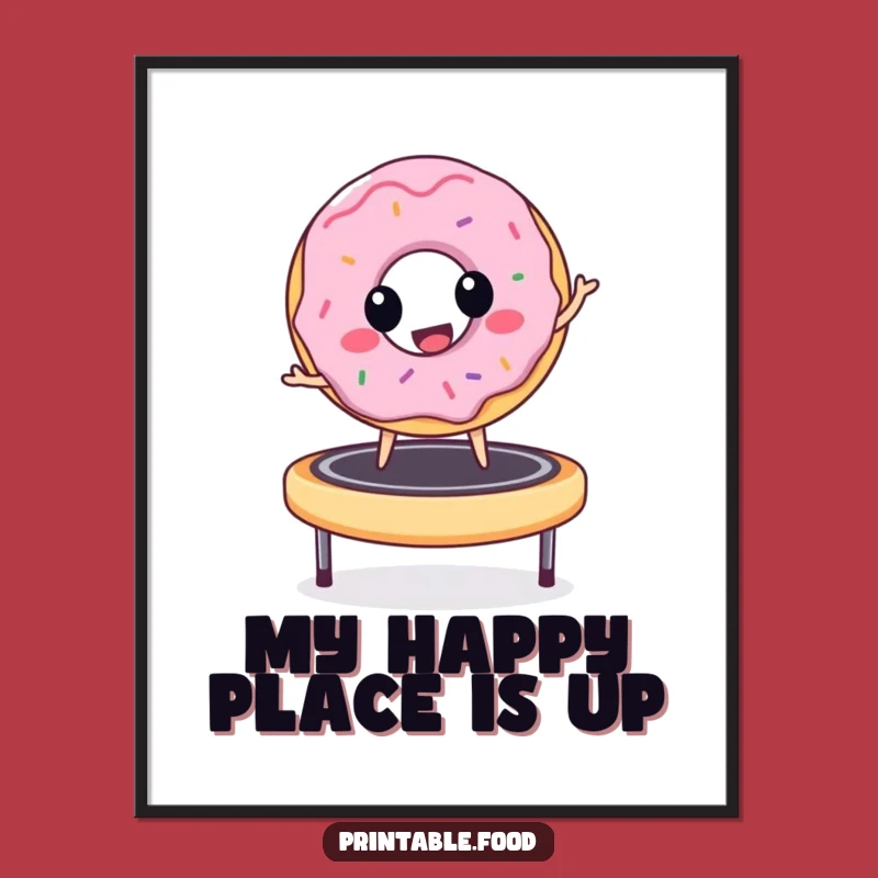 Funny Donut Trampoline Poster: Brighten Your Wall with Hilarious Art - Gift Idea