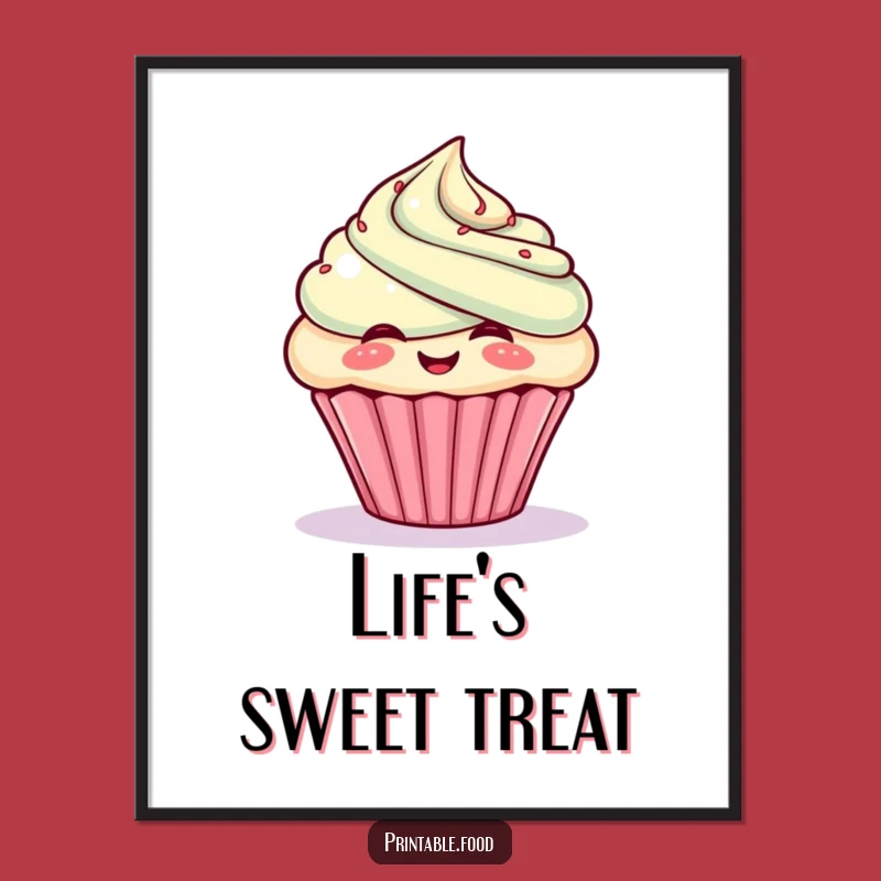 Funny Giggling Cupcake Poster: Sweet Character Art, Unique Humorous Decor