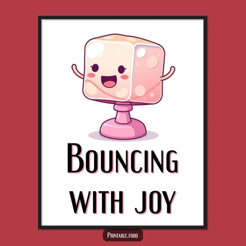 Funny Jelly Cube Poster: Wobbly Bouncing Art Print