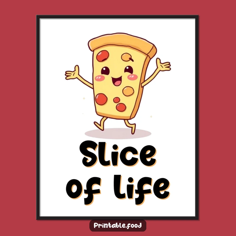 Funny Pizza Slice Dancing Poster: Add a Slice of Joy to Your Wall Decor