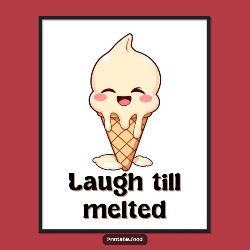 Funny Winking Ice Cream Poster: Sweet Wall Art for Happy Spaces!
