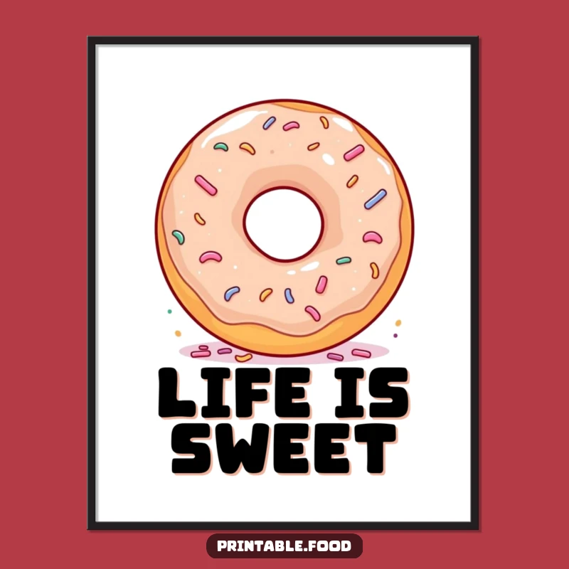 Funny Donut Spinning Sprinkles Poster: Deliciously Humorous Wall Art