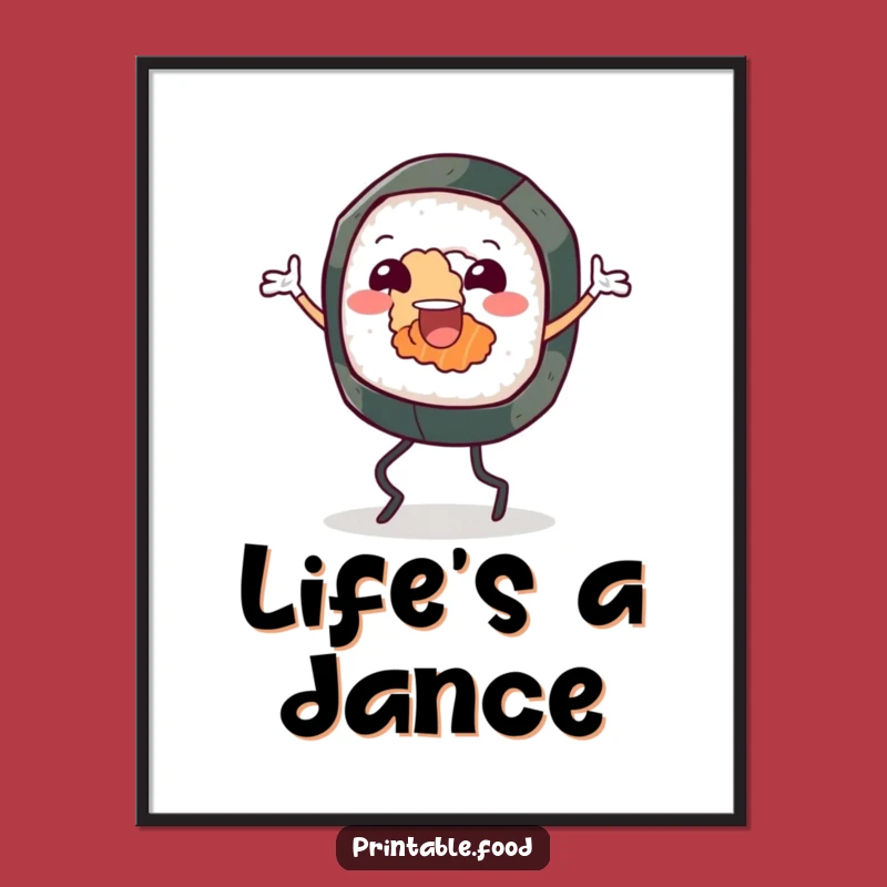 Funny Sushi Roll Jig Poster: Spice Up Your Walls with Hilarious Art, Perfect Gift!