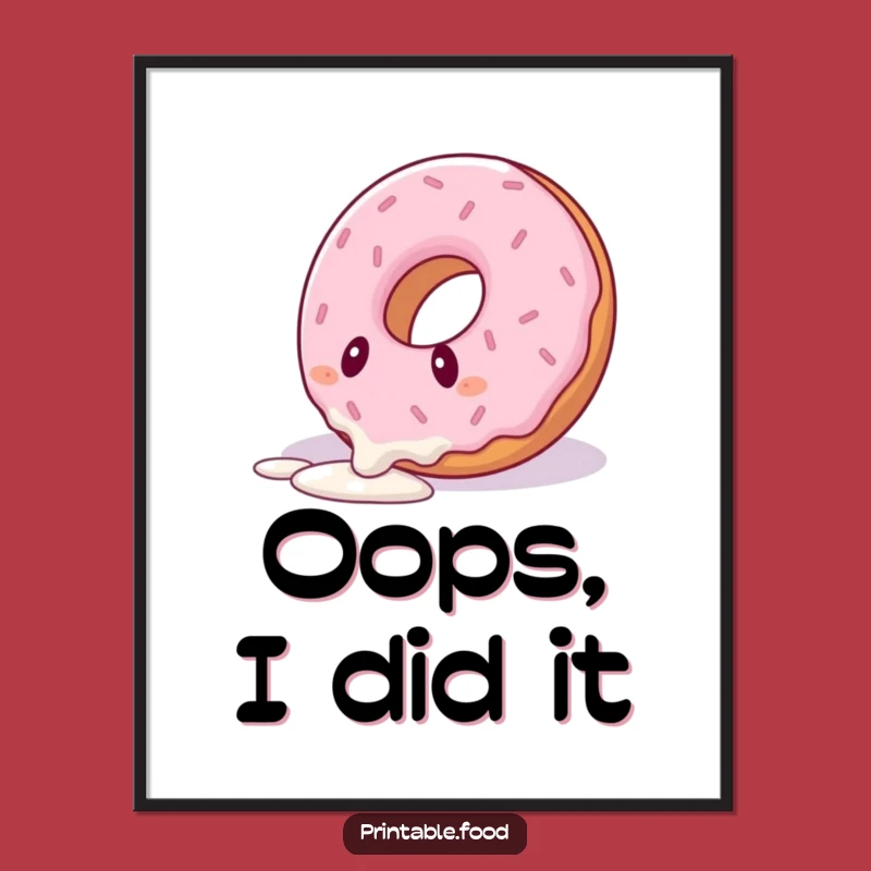 Funny Tripping Donut Poster: Hilarious Wall Art for Your Kitchen!