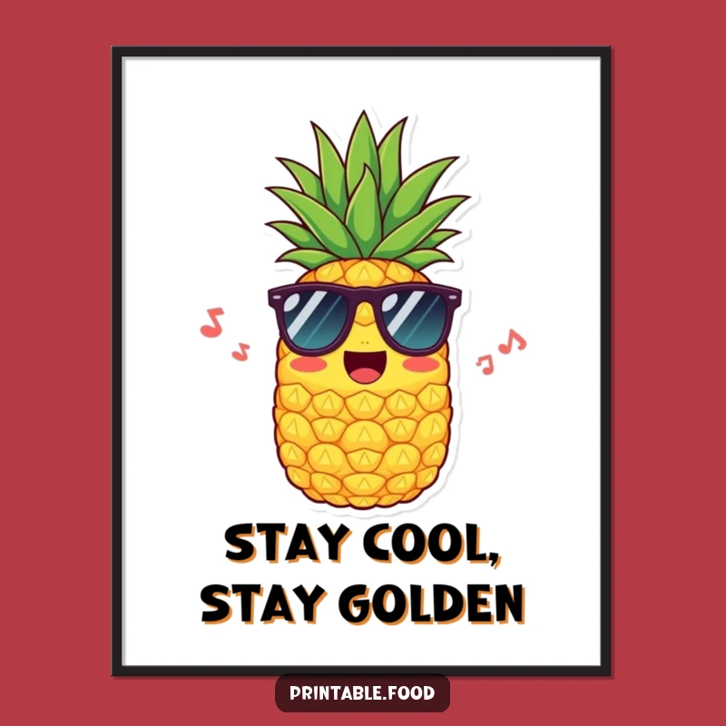 Funny Pineapple Sunglasses Poster: Brighten Your Space with Tropical Cool, A Sunny Wall Art Piece