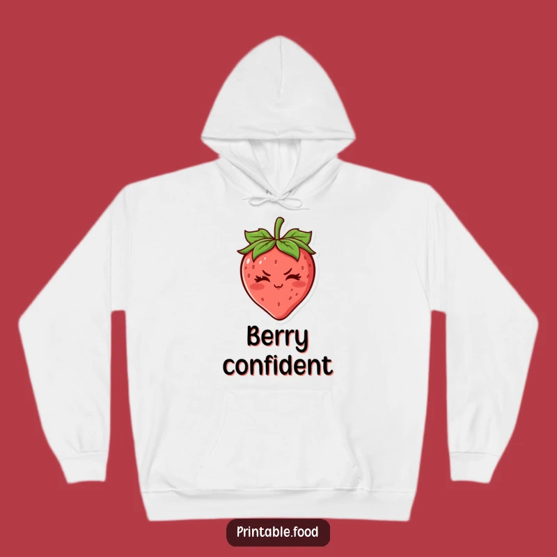 Funny Strawberry Wink Hoodie: Cozy Fruit Vibes - Warm and Hilarious Gift