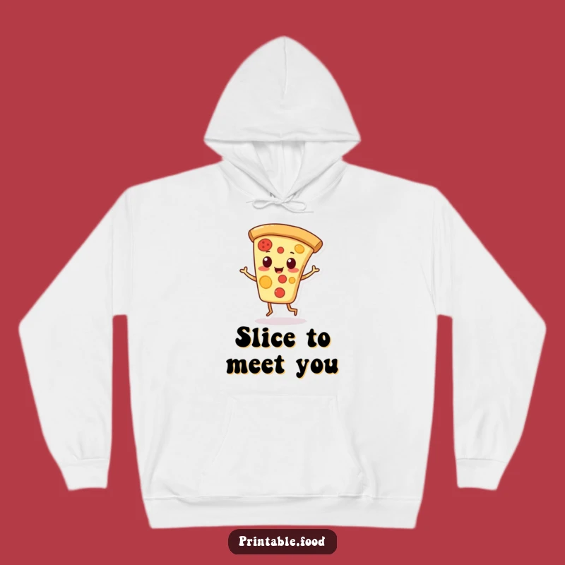 Cozy Funny Pizza Slice Hoodie: Playful Character Jigs with Warmth, Humorous Comfort Gift