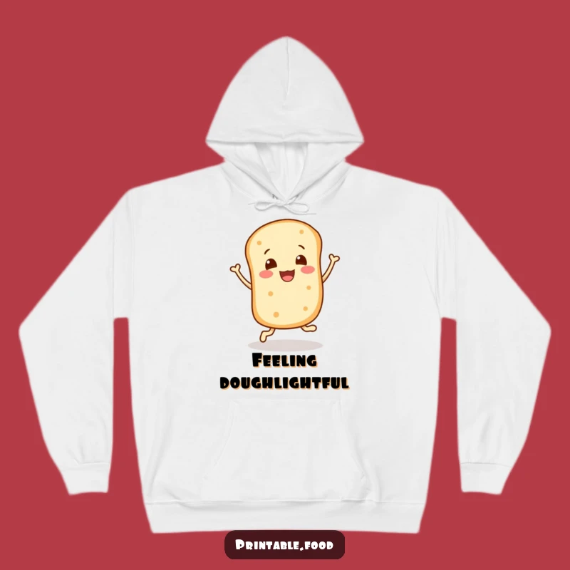 Funny Bread Roll Bounce Hoodie - Cozy Happy Character Sweatshirt