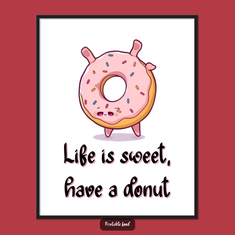 Free Printable Donut Art: Whimsical Decor, Funny Downloadable Gift
