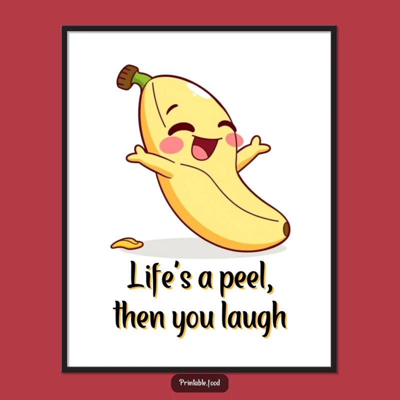 Funny Free Printable Banana Wall Art - Giggling Slip, Downloadable Decor
