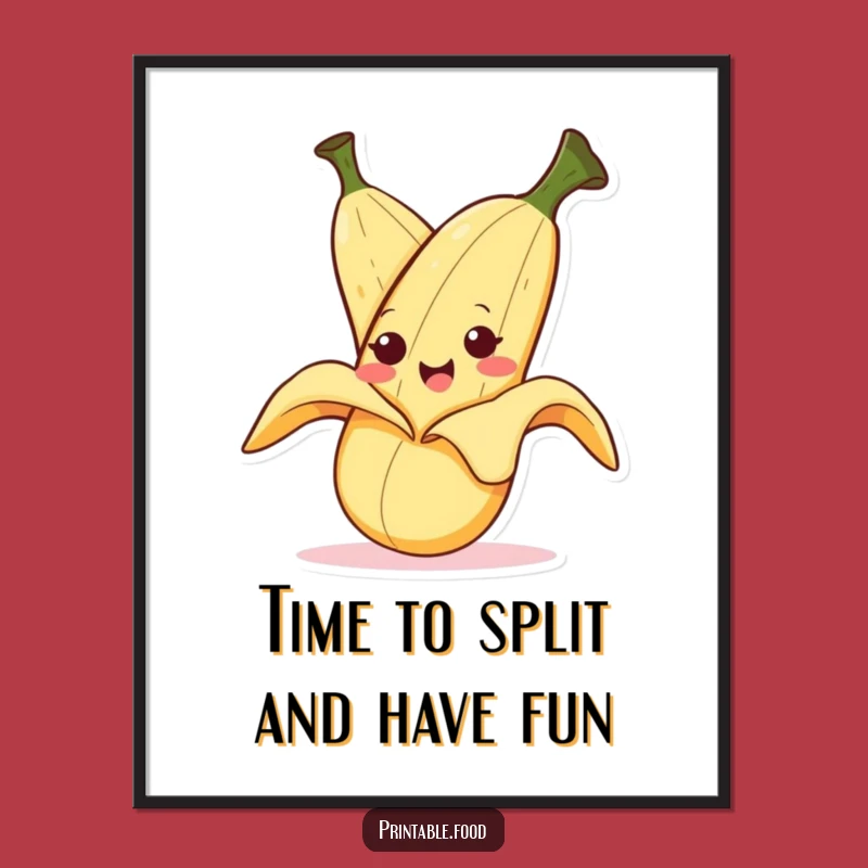 Funny Free Printable Wall Art: Mischievous Banana Peel - Quirky Downloadable Decor