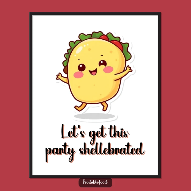 Free Printable Dancing Taco Art - Festive & Funny Downloadable Decor