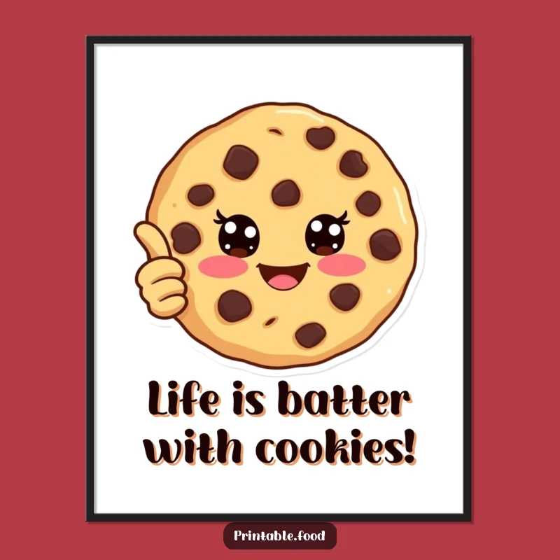Free Printable Cookie Wall Art: Thumbs Up Treat Downloadable Gift
