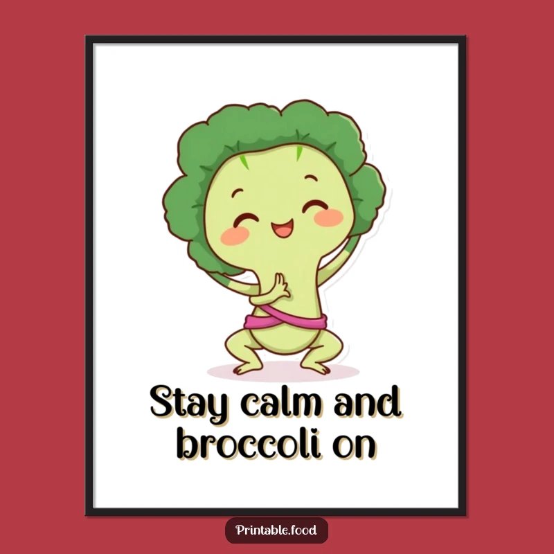 Funny Free Printable Wall Art: Broccoli Yoga Master - Downloadable Decor!