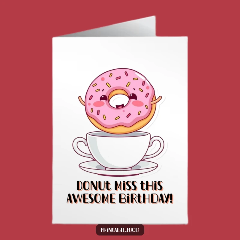 Free Printable Donut Birthday Card: Giggling Sprinkled Donut, Funny Downloadable Gift