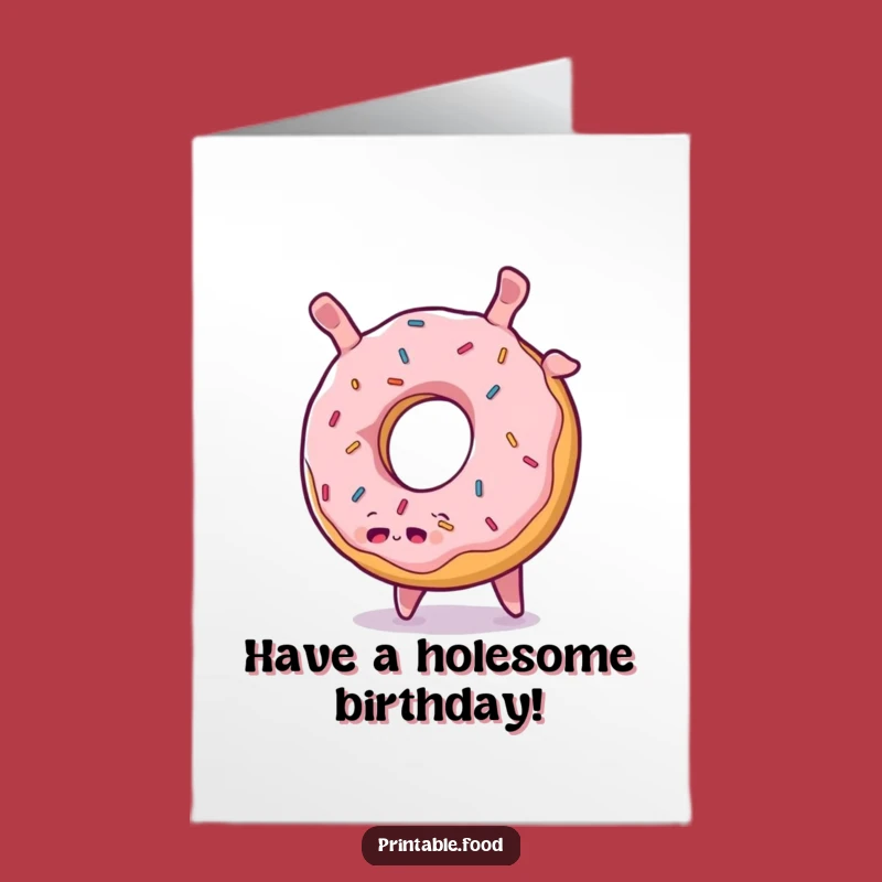 Free Printable Donut Card: Funny Birthday, Sweet Downloadable Gift