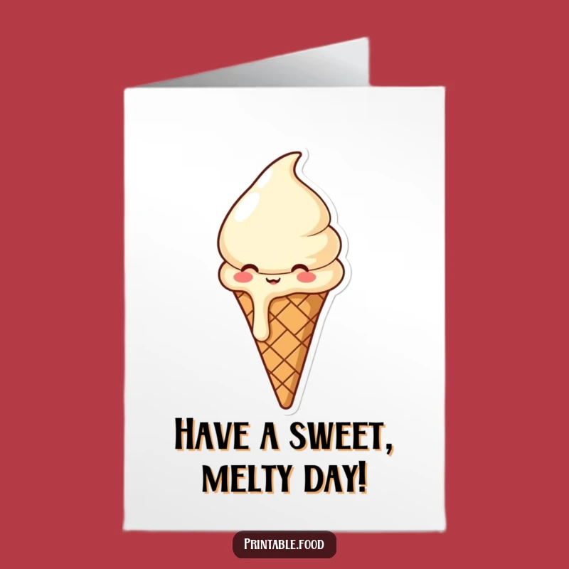 Free Printable Birthday Card: Giggling Ice Cream - Funny Downloadable Gift!