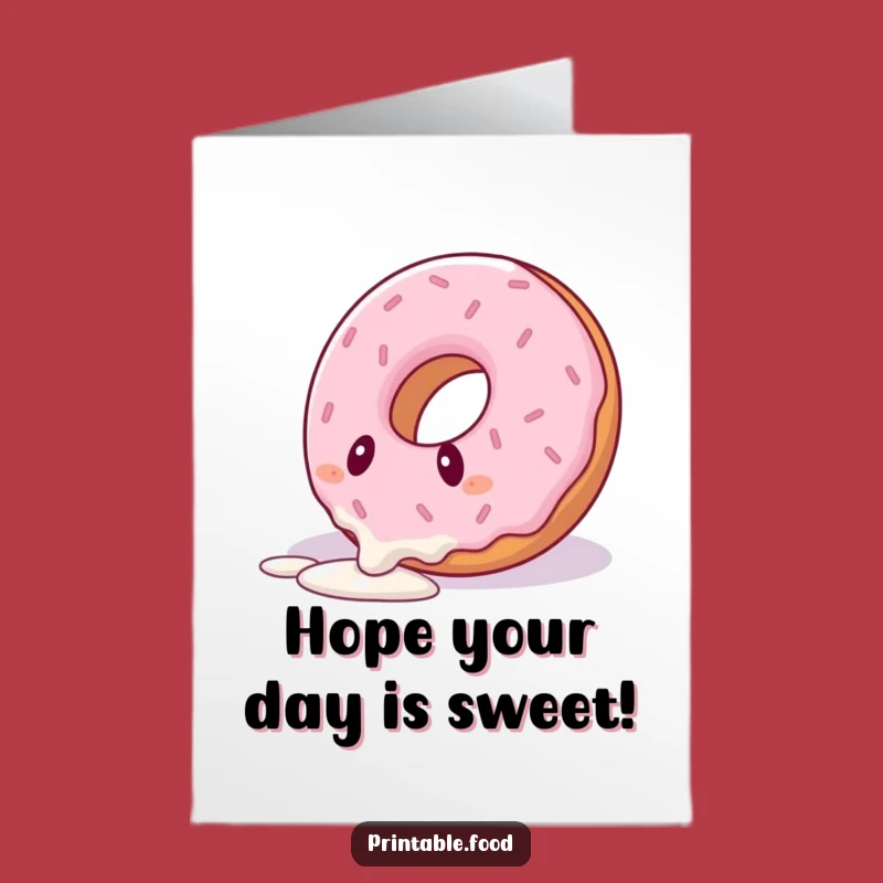Funny Free Printable Birthday Card: Tripping Donut, Hilarious Food Fail Downloadable Gift