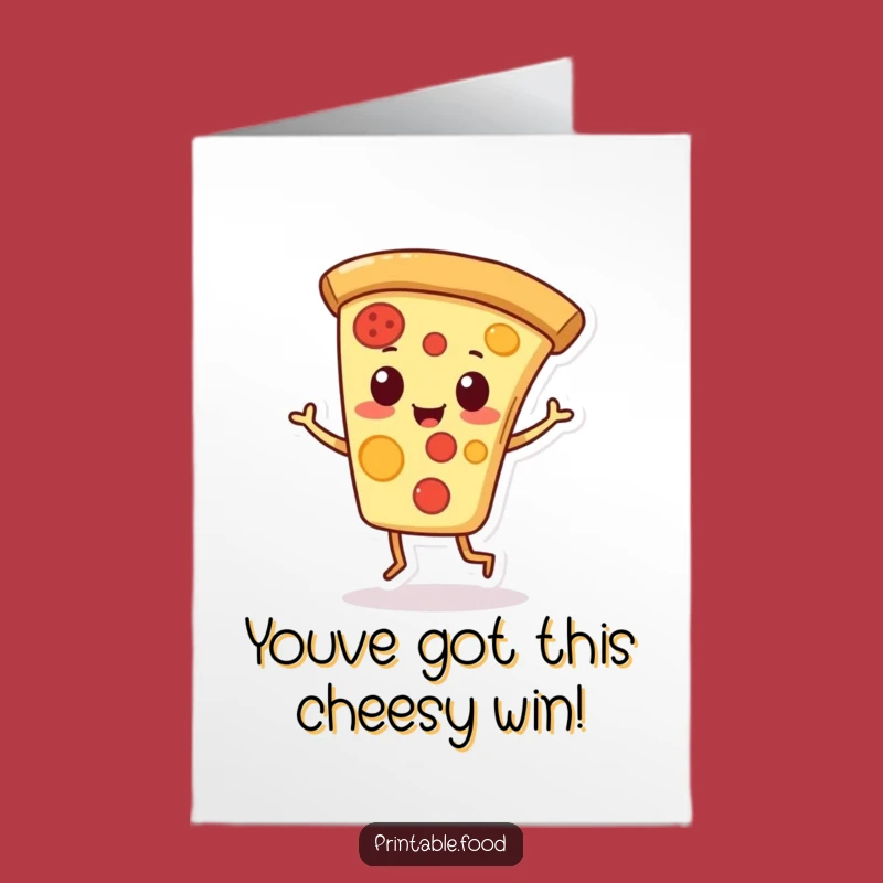 Free Printable Congrats Card: Pizza Jig Celebration - Funny Downloadable Gift
