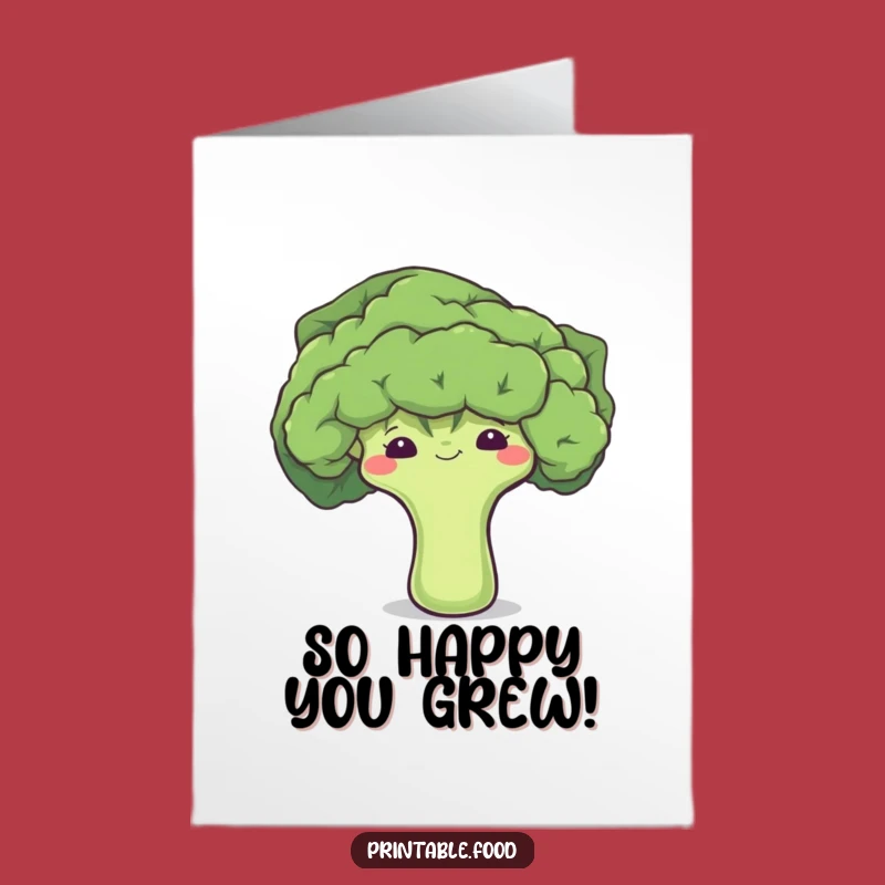 Free Printable Shy Broccoli Congratulations Card - Cute & Funny Print at Home