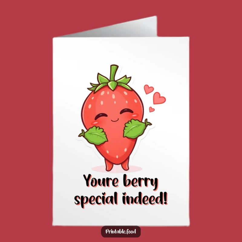 Free Printable Strawberry Card: Funny Congrats, Sweet Downloadable Gift!