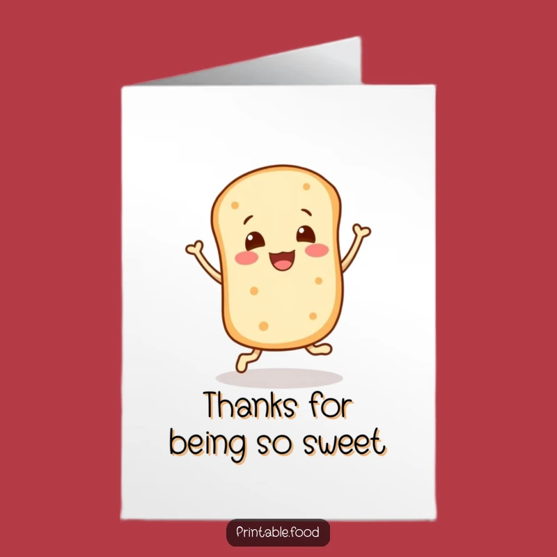 Free Printable Bread Roll Thank You Card - Joyful Bounce, Downloadable Thanks