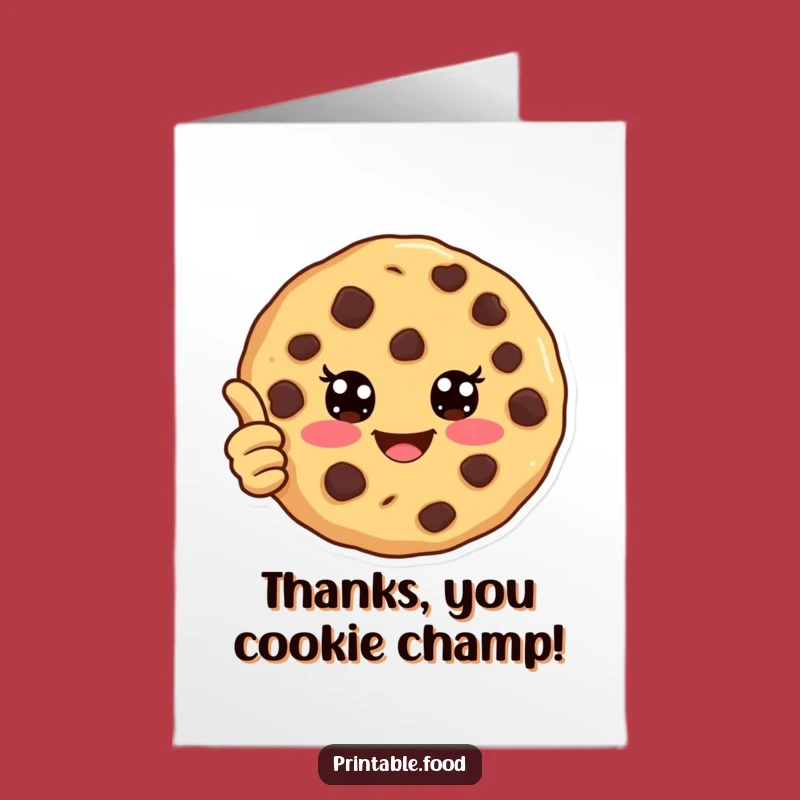 Free Printable Cookie Thank You Card: Thumbs Up Thanks Downloadable Gift
