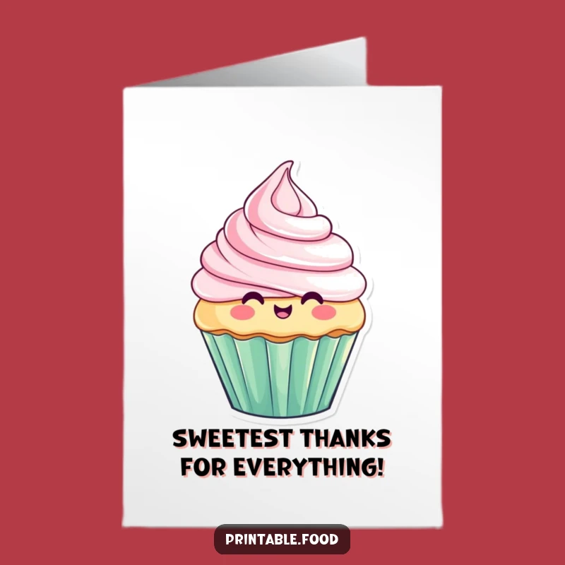 Free Printable Thank You Card: Cupcake Frosting Fail - Cute & Funny Downloadable