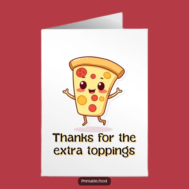 Free Printable Thank You Card: Pizza Jig Thanks - Funny Downloadable Gratitude Gift