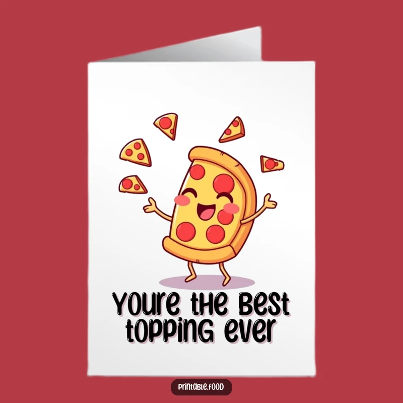 Free Printable Thank You Card: Pizza Juggler Funny Greeting Downloadable Gift