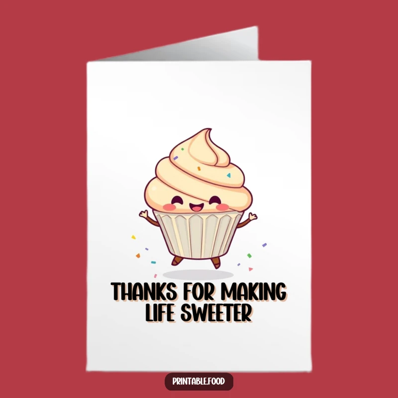 Free Printable Thank You Card: Sweet Cupcake Gratitude, Downloadable Gift to Show Your Thanks
