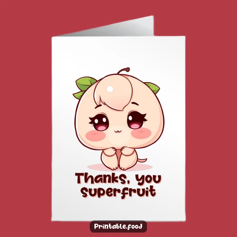Free Printable Thank You Card: Blushing Peach, Shy Appreciation Gift