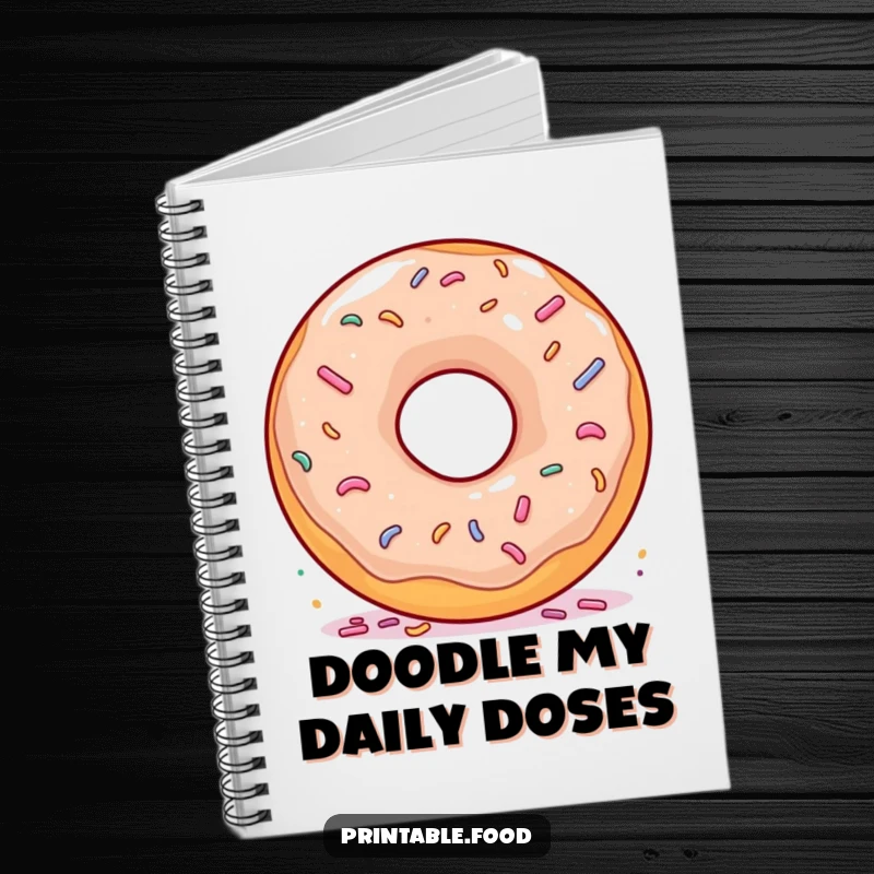 Funny Donut Spinning Sprinkles Notebook: A notebook featuring a happy donut spinning energetically, adorned with sprinkles, for all your notes.