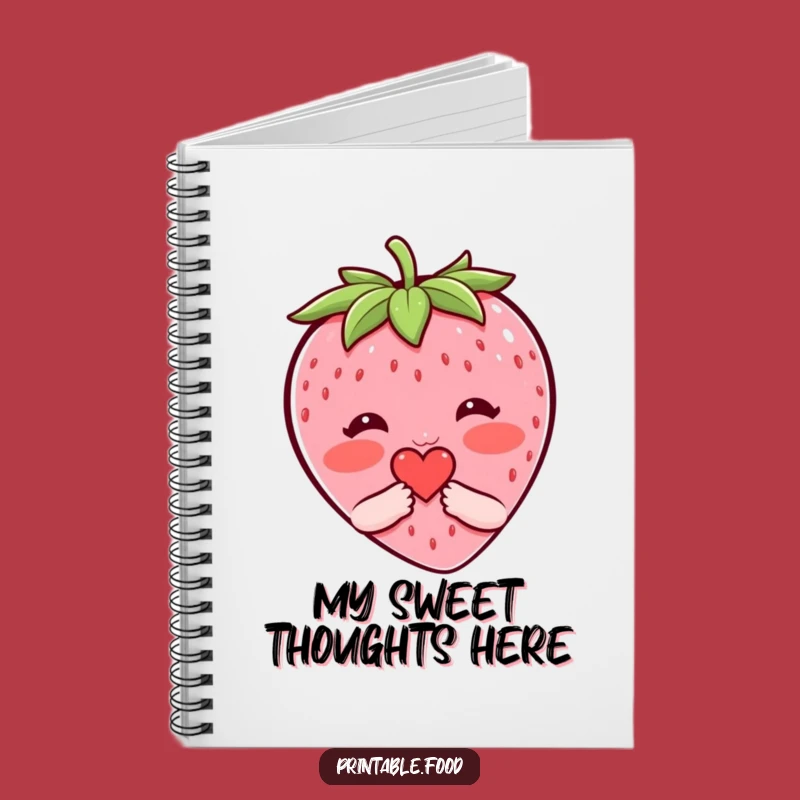 Funny Blushing Strawberry Heart Notebook - Cute & Humorous Journal