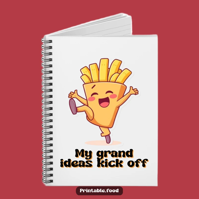 Funny High Kick French Fry Notebook - Hilarious Journal for Ideas & Notes Gift