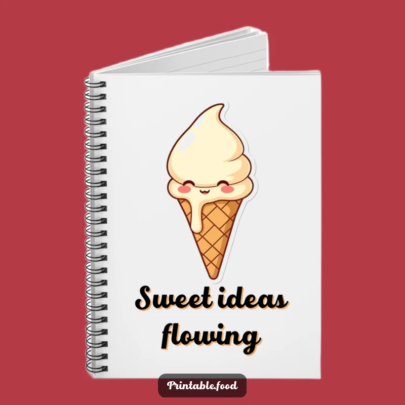 Funny Ice Cream Cone Notebook: Jot Down Sweet Ideas, A Melty Stationery Delight