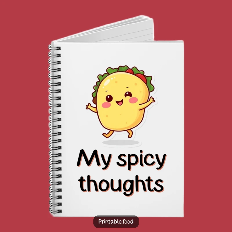 Funny Smiling Taco Notebook: Dancing Food Journal, Humorous Gift Idea