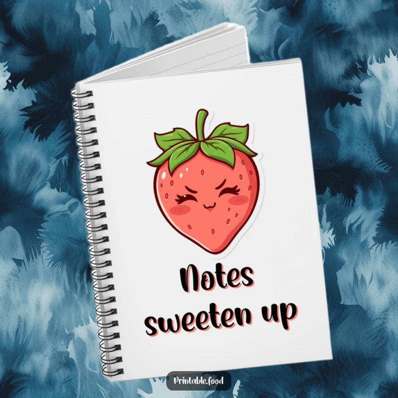 Funny Strawberry Notebook: A cheerful strawberry character with a determined wink, designed for sweet notes and determined planning.
