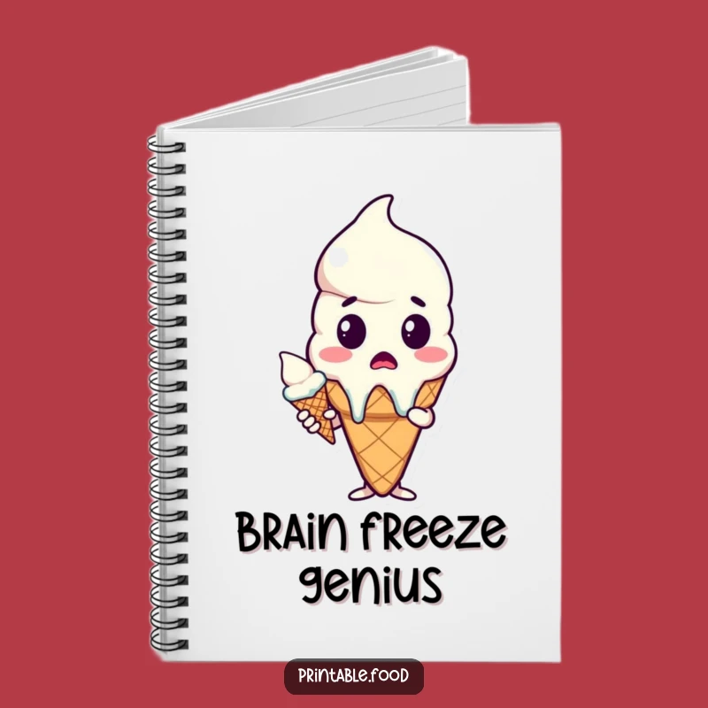 Funny Surprised Melting Ice Cream Cone Notebook - Jot Down Hilarious Ideas