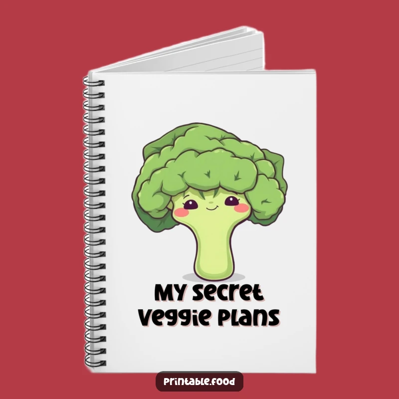 Funny Shy Broccoli Notebook: Cute Veggie Journal, Humorous Gift for Writers