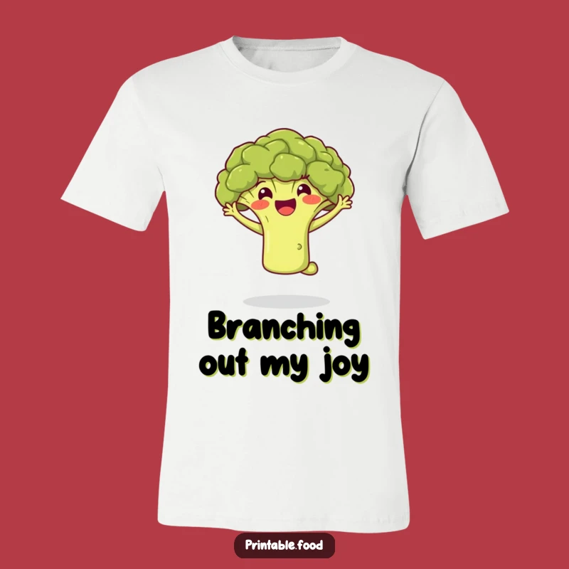 Funny Broccoli Jumping T-Shirt: Wear Your Joy, A Hilarious Veggie Tee for Fun Lovers