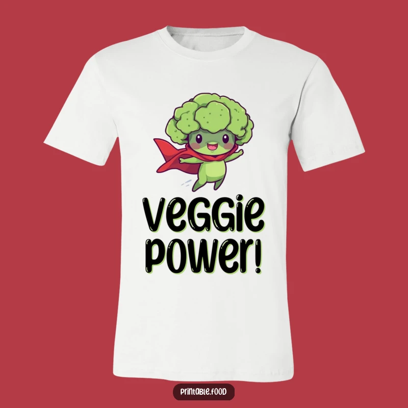 Funny Broccoli Superhero T-Shirt - Hilarious Flying Veggie Tee